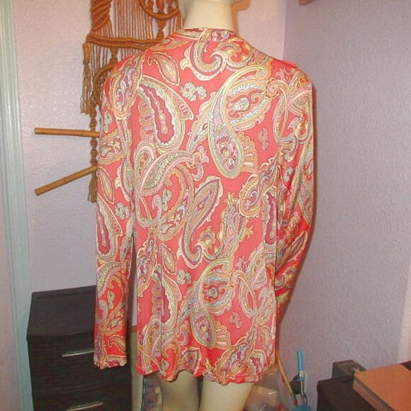 Vtg Winter Silks Tunic Top Size XL Silk Blend Pintuck Long Sleeves Artsy 90s Y2K - Picture 6 of 8